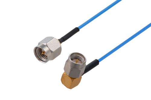 SMA Male to SMA Male Right Angle Cable Using PE-P047 Coax