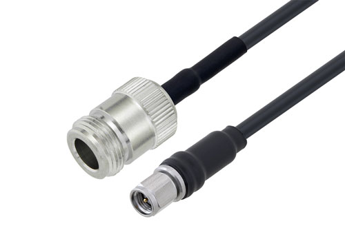 SMA Male to N Female Low Loss Cable Using LMR-195 Coax with HeatShrink, LF Solder