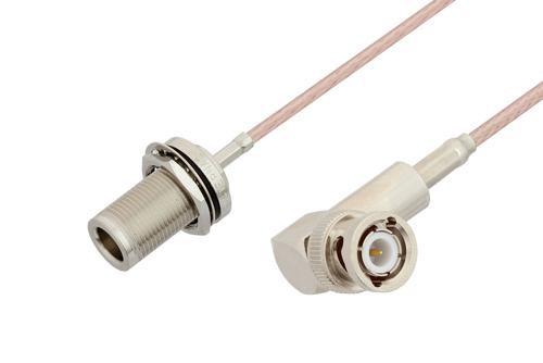BNC Male Right Angle to N Female Bulkhead Cable Using RG316 Coax