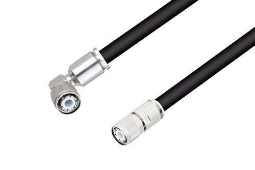 HN Male Right Angle to HN Male Cable Using RG217 Coax , LF Solder