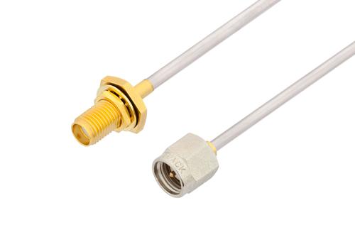 SMA Male to SMA Female Bulkhead Cable Using PE-SR405FL Coax