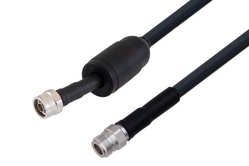 Waterproof IP68 N Male (Plug) to N Female (Jack) Low Loss Cable Using LMR-400 Coax with Times Microwave Components