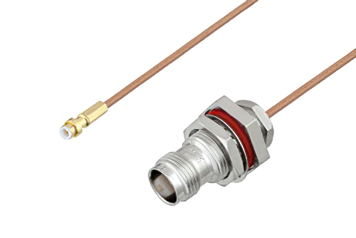 Snap-On MMBX Plug to TNC Female Bulkhead Cable Using RG178 Coax