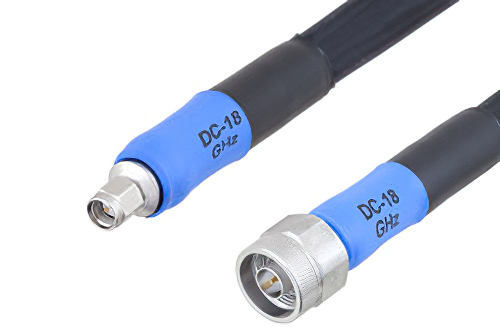 Handheld RF Analyzer Rugged Phase Stable Cable N Male to SMA Male Cable Using PE-FF430 Coax, RoHS