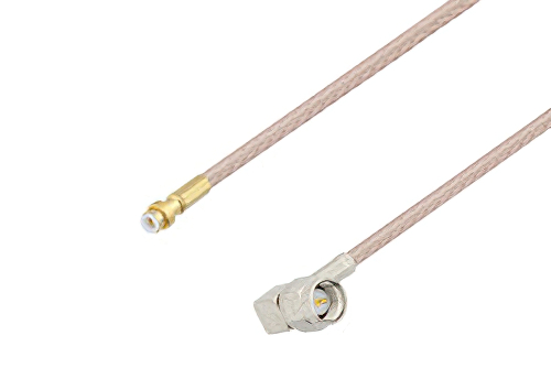 Snap-On MMBX Plug to SMA Male Right Angle Cable Using RG316 Coax