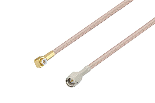 Snap-On MMBX Plug Right Angle to SMA Male Cable 6 Inch Length Using RG316-DS Coax