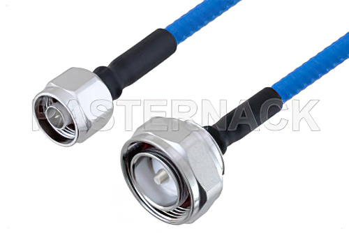 Plenum N Male to 7/16 DIN Male Low PIM Cable 12 Inch Length Using SPP-250-LLPL Coax , LF Solder