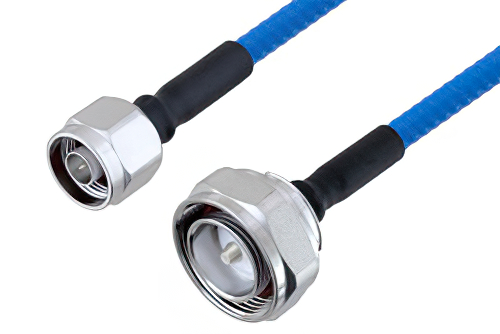 Plenum N Male to 7/16 DIN Male Low PIM Cable Using SPP-250-LLPL Coax , LF Solder