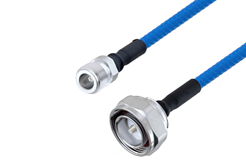 Plenum N Female to 7/16 DIN Male Low PIM Cable 12 Inch Length Using SPP-250-LLPL Coax , LF Solder