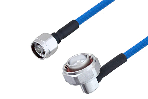 Plenum N Male to 7/16 DIN Male Right Angle Low PIM Cable 150 CM Length Using SPP-250-LLPL Coax , LF Solder