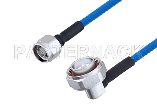 Plenum N Male to 7/16 DIN Male Right Angle Low PIM Cable 24 Inch Length Using SPP-250-LLPL Coax , LF Solder
