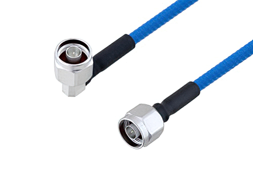 Plenum N Male to N Male Right Angle Low PIM Cable Using SPP-250-LLPL Coax, LF Solder