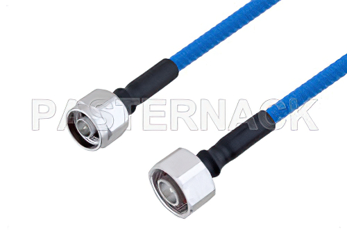 Plenum N Male to 4.1/9.5 Mini DIN Male Low PIM Cable 24 Inch Length Using SPP-250-LLPL Coax , LF Solder