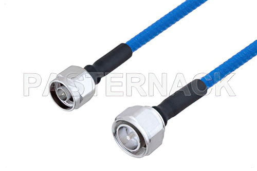 Plenum N Male to 4.3-10 Male Low PIM Cable 12 Inch Length Using SPP-250-LLPL Coax , LF Solder
