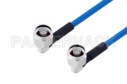 Plenum N Male Right Angle to N Male Right Angle Low PIM Cable 48 Inch Length Using SPP-250-LLPL Coax , LF Solder