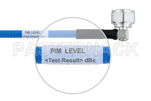 4.3-10 Male Right Angle to 4.3-10 Male Right Angle Cable Using SPP-250-LLPL Coax