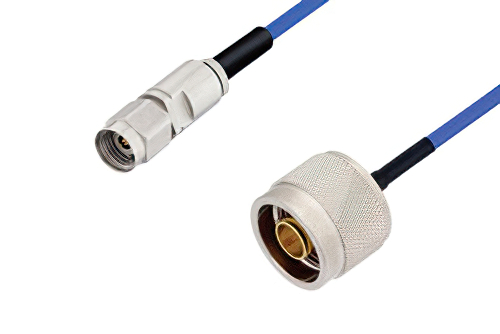 2.4mm Male to N Male Cable Using PE-P086 Coax , LF Solder