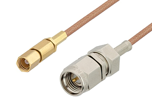 SMA Male to SSMC Plug Cable 12 Inch Length Using RG178 Coax