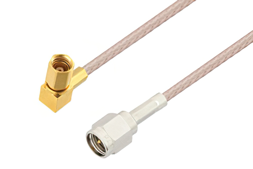 SMA Male to SSMC Plug Right Angle Cable 60 Inch Length Using RG316 Coax
