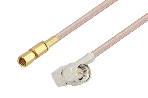 SMA Male Right Angle to SSMC Plug Cable 12 Inch Length Using RG316 Coax