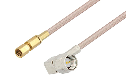 SMA Male Right Angle to SSMC Plug Cable 18 Inch Length Using RG316 Coax