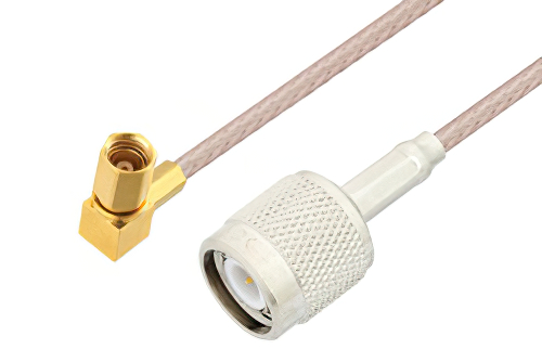 SSMC Plug Right Angle to TNC Male Cable 6 Inch Length Using RG316 Coax