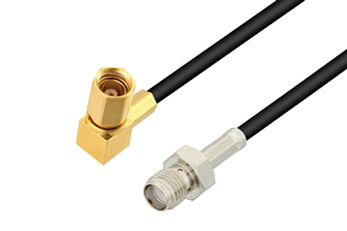 SMA Female to SSMC Plug Right Angle Low Loss Cable Using LMR-100 Coax