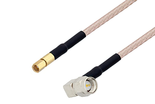 SMA Male Right Angle to SSMC Plug Cable 72 Inch Length Using RG316-DS Coax with HeatShrink