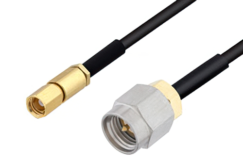 SMA Male to SSMC Plug Cable 24 Inch Length Using PE-SR405FLJ Coax