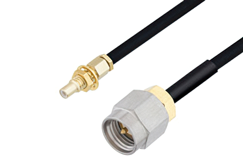 SMA Male to SSMC Jack Bulkhead Cable 36 Inch Length Using PE-SR405FLJ Coax