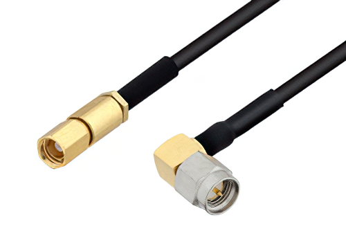 SMA Male Right Angle to SSMC Plug Cable 72 Inch Length Using PE-SR405FLJ Coax