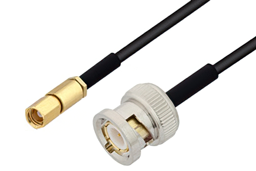 BNC Male to SSMC Plug Cable 60 Inch Length Using PE-SR405FLJ Coax