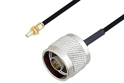 N Male to SSMC Jack Bulkhead Cable Using PE-SR405FLJ Coax