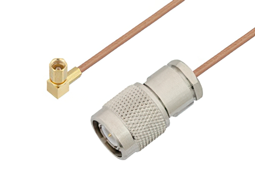 SSMC Plug Right Angle to TNC Male Cable Using RG178 Coax