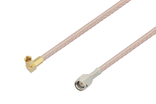 SMA Male to SSMC Plug Right Angle Cable 72 Inch Length Using RG316-DS Coax