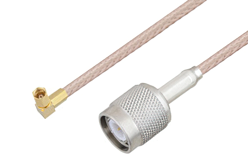 SSMC Plug Right Angle to TNC Male Cable 48 Inch Length Using RG316-DS Coax