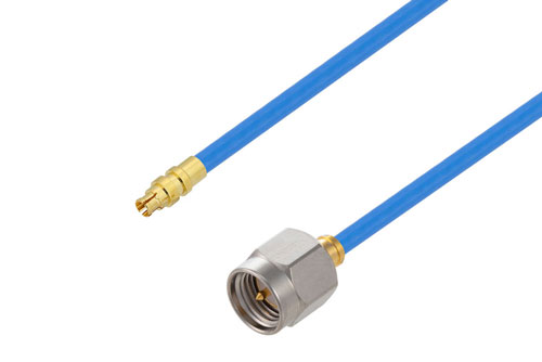 Mini SMP Female to SMA Male Cable Using PE-P086 Coax