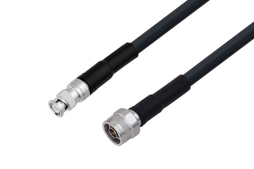 BNC Male to N Male Low Loss Cable Using LMR-400 Coax with Times Microwave Components