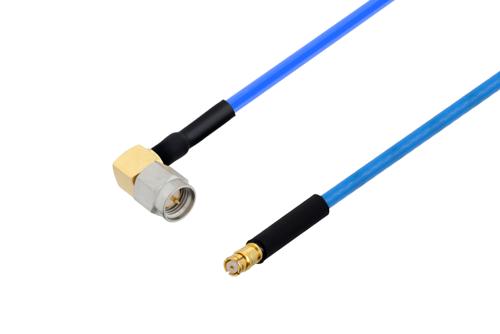 SMP Female to SMA Male Right Angle Cable Using PE-P086 Coax