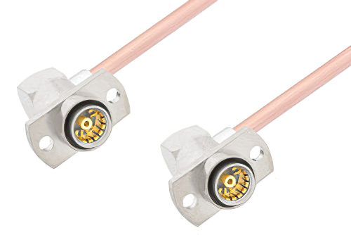 Slide-On BMA Jack Right Angle 2 Hole Flange to Slide-On BMA Jack Right Angle 2 Hole Flange Cable Using RG405 Coax