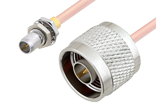 Slide-On BMA Plug Bulkhead to N Male Cable Using RG405 Coax