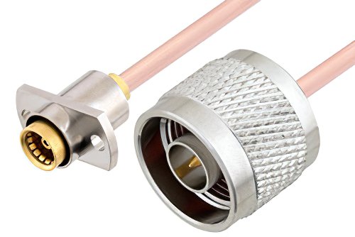 Slide-On BMA Jack 2 Hole Flange to N Male Cable Using RG405 Coax