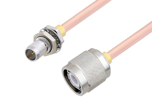 Slide-On BMA Plug Bulkhead to TNC Male Cable 60 Inch Length Using RG405 Coax