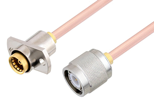 Slide-On BMA Jack 2 Hole Flange to TNC Male Cable Using RG405 Coax