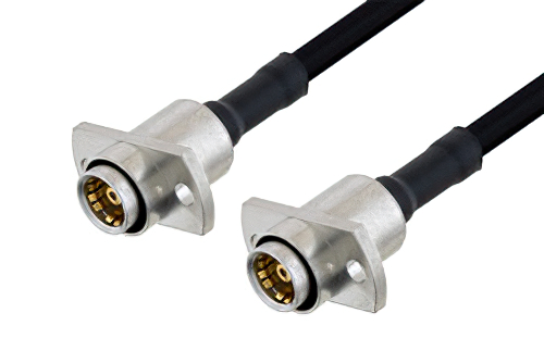 Slide-On BMA Jack 2 Hole Flange to Slide-On BMA Jack 2 Hole Flange Cable Using PE-SR402FLJ Coax