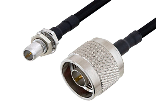 Slide-On BMA Plug Bulkhead to N Male Cable Using PE-SR402FLJ Coax