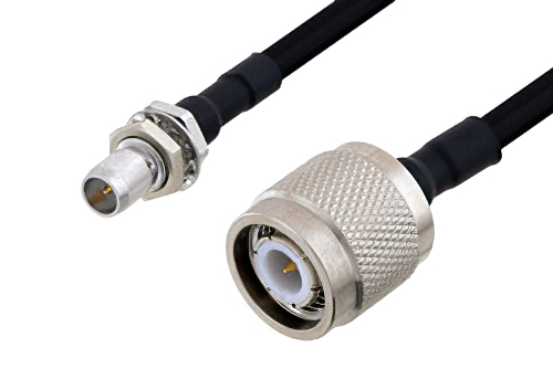 Slide-On BMA Plug Bulkhead to TNC Male Cable 36 Inch Length Using PE-SR402FLJ Coax