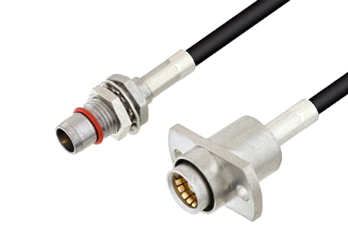 Slide-On BMA Plug Bulkhead to Slide-On BMA Jack 2 Hole Flange Cable Using LMR-100 Coax