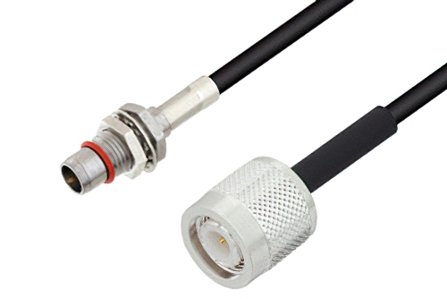 Slide-On BMA Plug Bulkhead to TNC Male Cable 12 Inch Length Using LMR-100 Coax