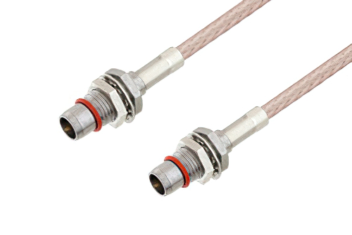 Slide-On BMA Plug Bulkhead to Slide-On BMA Plug Bulkhead Cable 60 Inch Length Using RG316 Coax